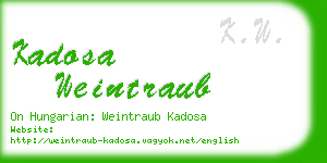 kadosa weintraub business card